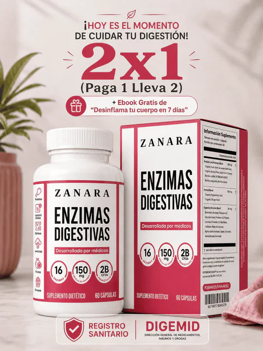ENZIMAS DIGESTIVAS 16-EN-1 — ADIÓS HINCHAZÓN DESPUÉS DE COMER