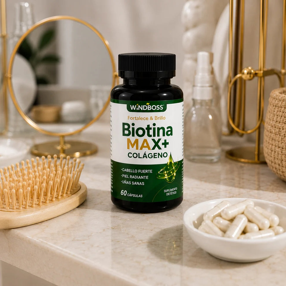 BIOTINA MAX + COLAGENO - FORTALECE TU CABELLO Y UÑAS