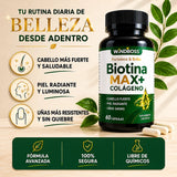 BIOTINA MAX + COLAGENO - FORTALECE TU CABELLO Y UÑAS