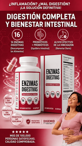 ENZIMAS DIGESTIVAS 16-EN-1 — ADIÓS HINCHAZÓN DESPUÉS DE COMER