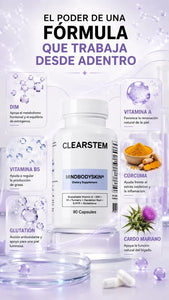 CLEARSTEM MINDBODYSKIN | EQUILIBRIO HORMONAL, PIEL RADIANTE Y CABELLO FUERTE