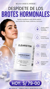 CLEARSTEM MINDBODYSKIN | EQUILIBRIO HORMONAL, PIEL RADIANTE Y CABELLO FUERTE