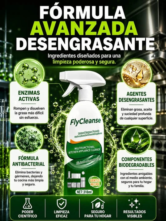 FLYCLEANSE | ELIMINA GRASA, ÓXIDO Y SUCIEDAD DIFÍCIL DE LA COCINA