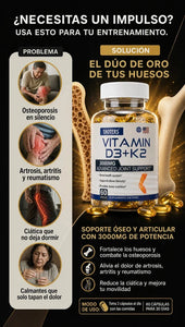 VITAMINA D3 + K2 3000 MG | SOPORTE AVANZADO PARA HUESOS Y ARTICULACIONES